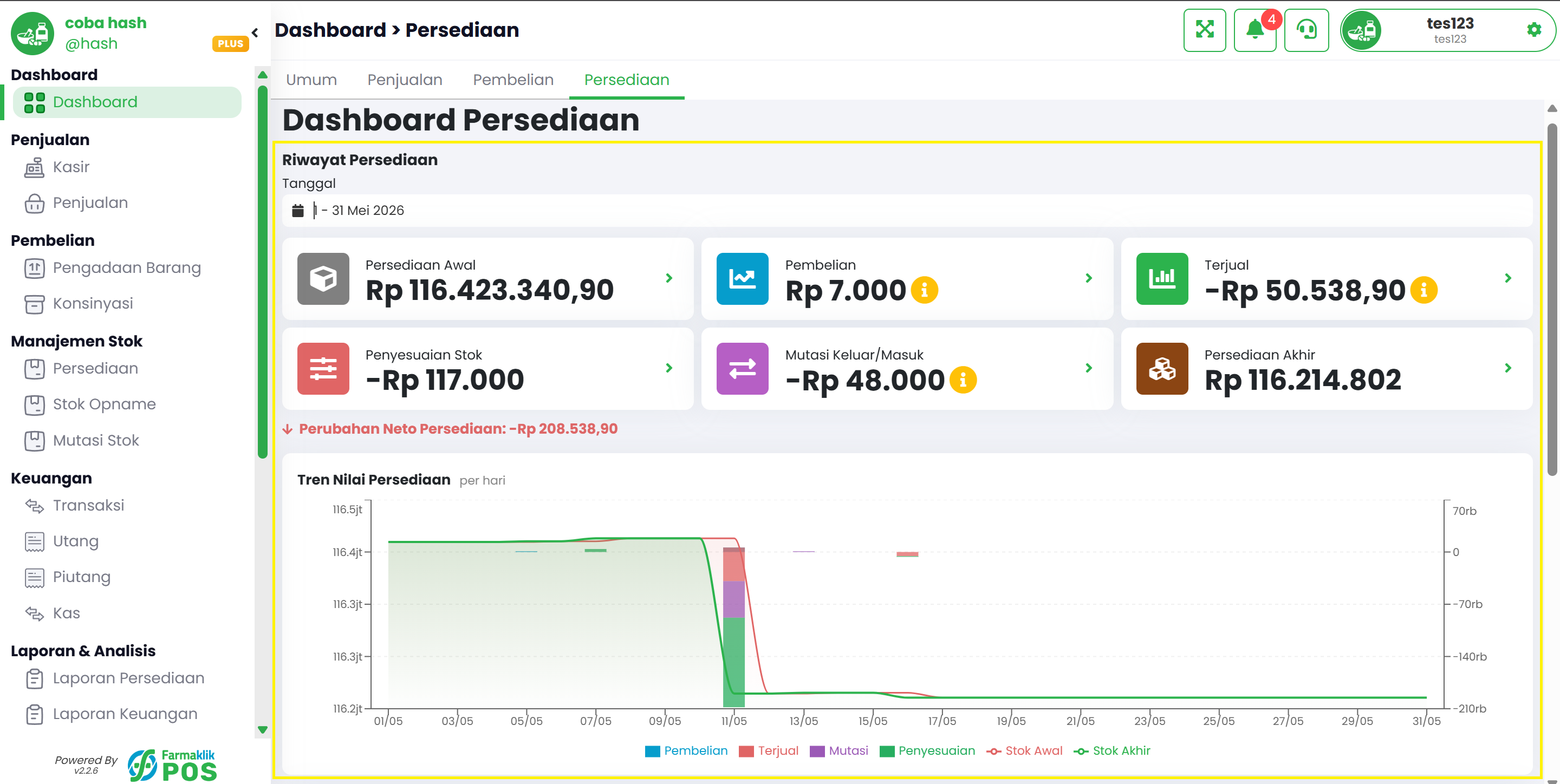 Langkah 3: Riwayat Persediaan