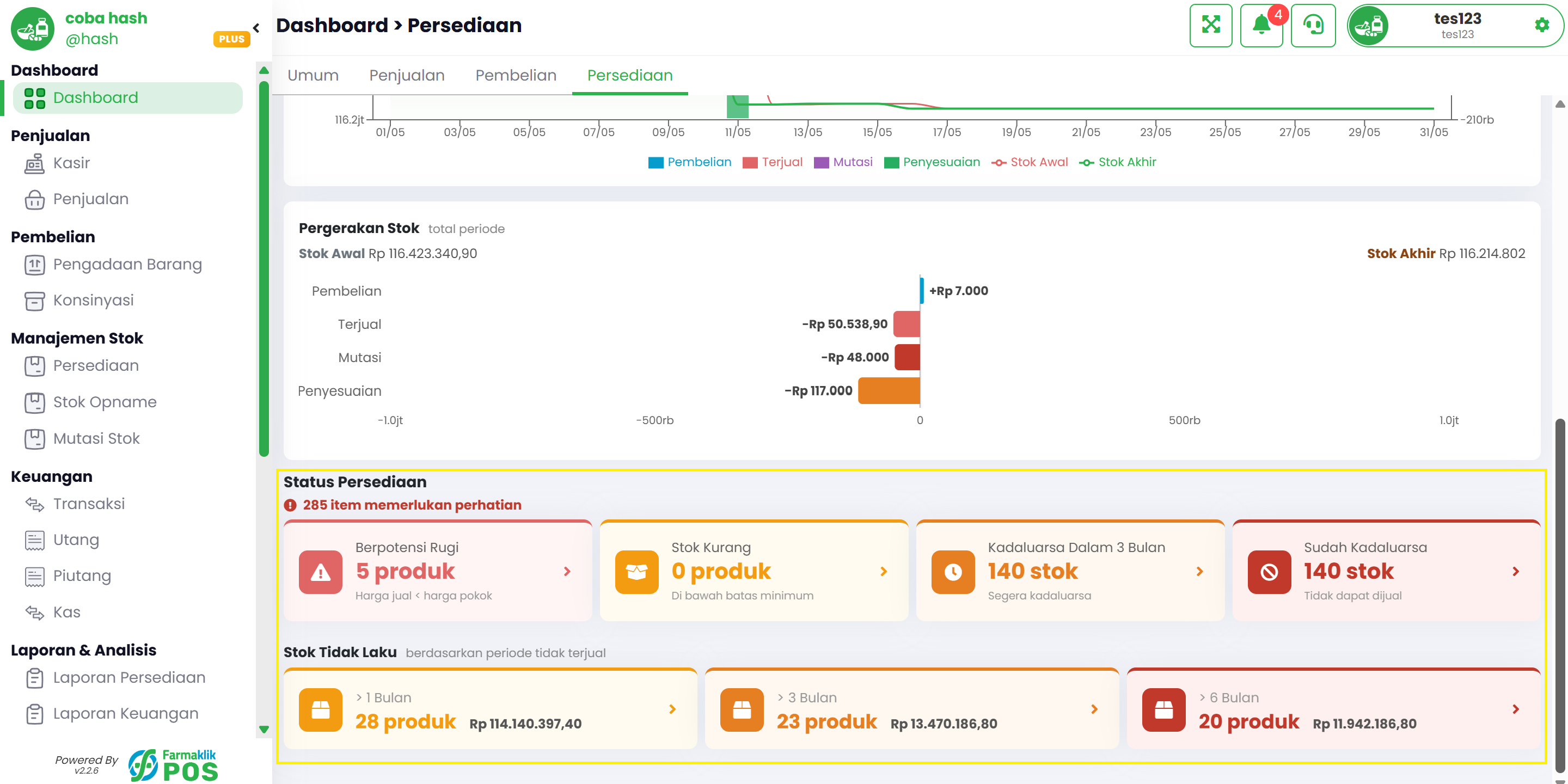 Langkah 4: Status Persediaan
