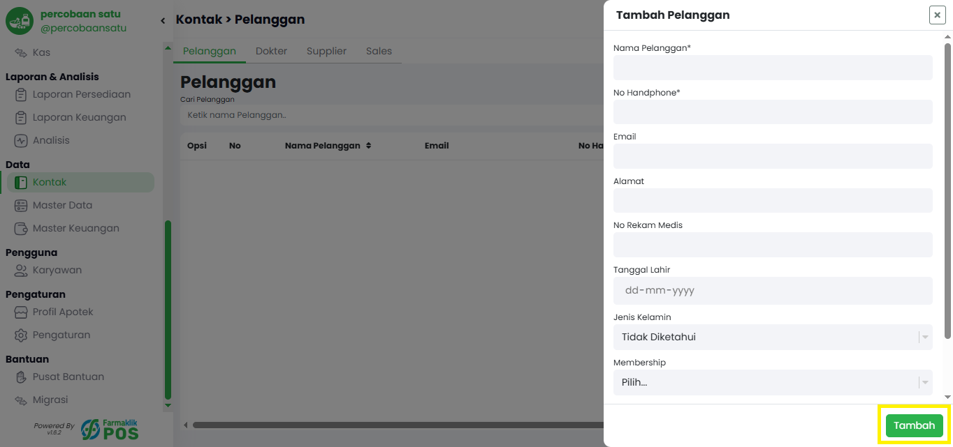 Langkah 2: Isi Form Data Pelanggan