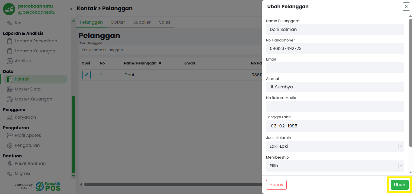 Langkah 2: Isi Form Data Pelanggan