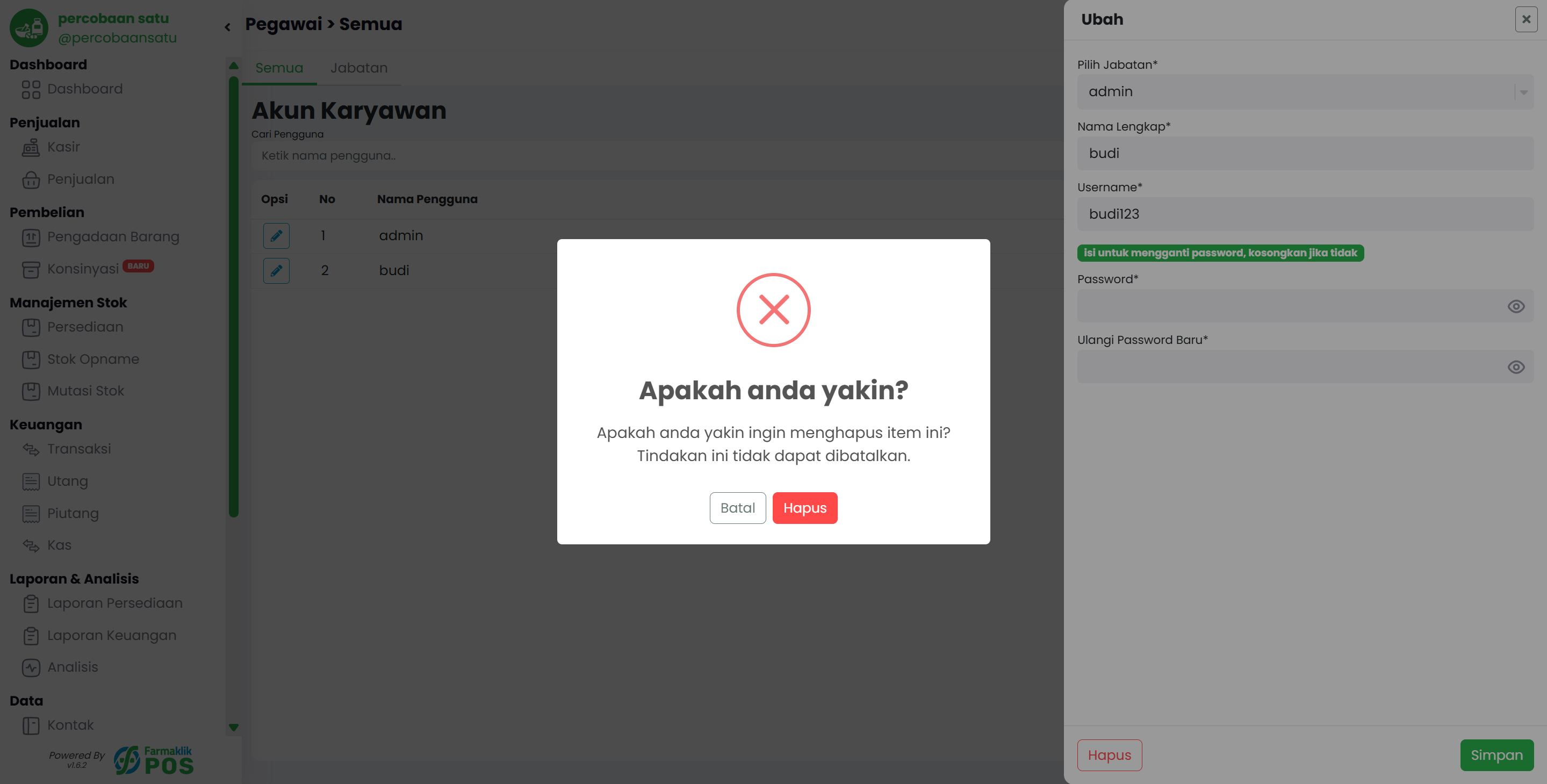 Langkah 3: Konfirmasi Penghapusan
