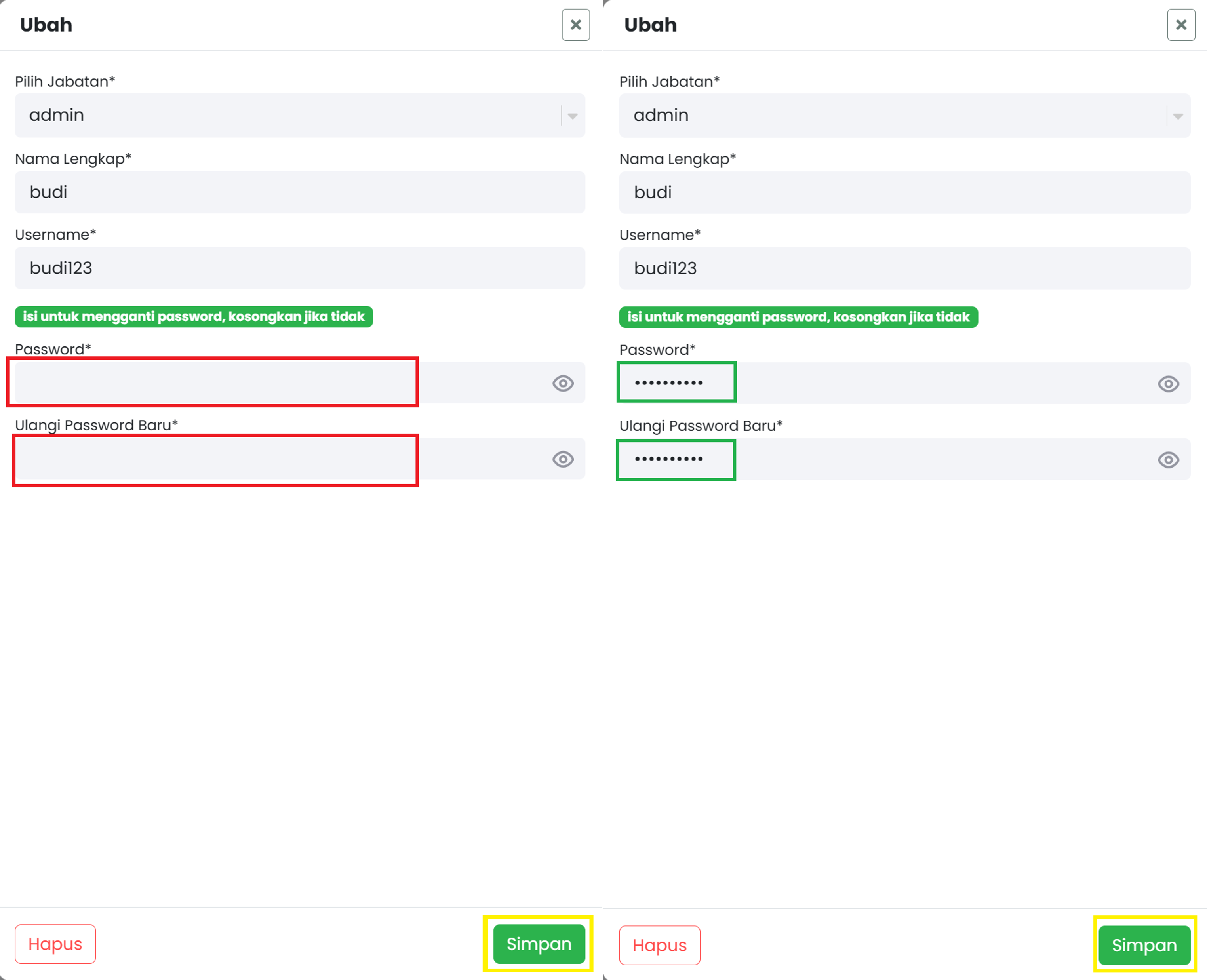 Langkah 2: Isi Form Data Karyawan