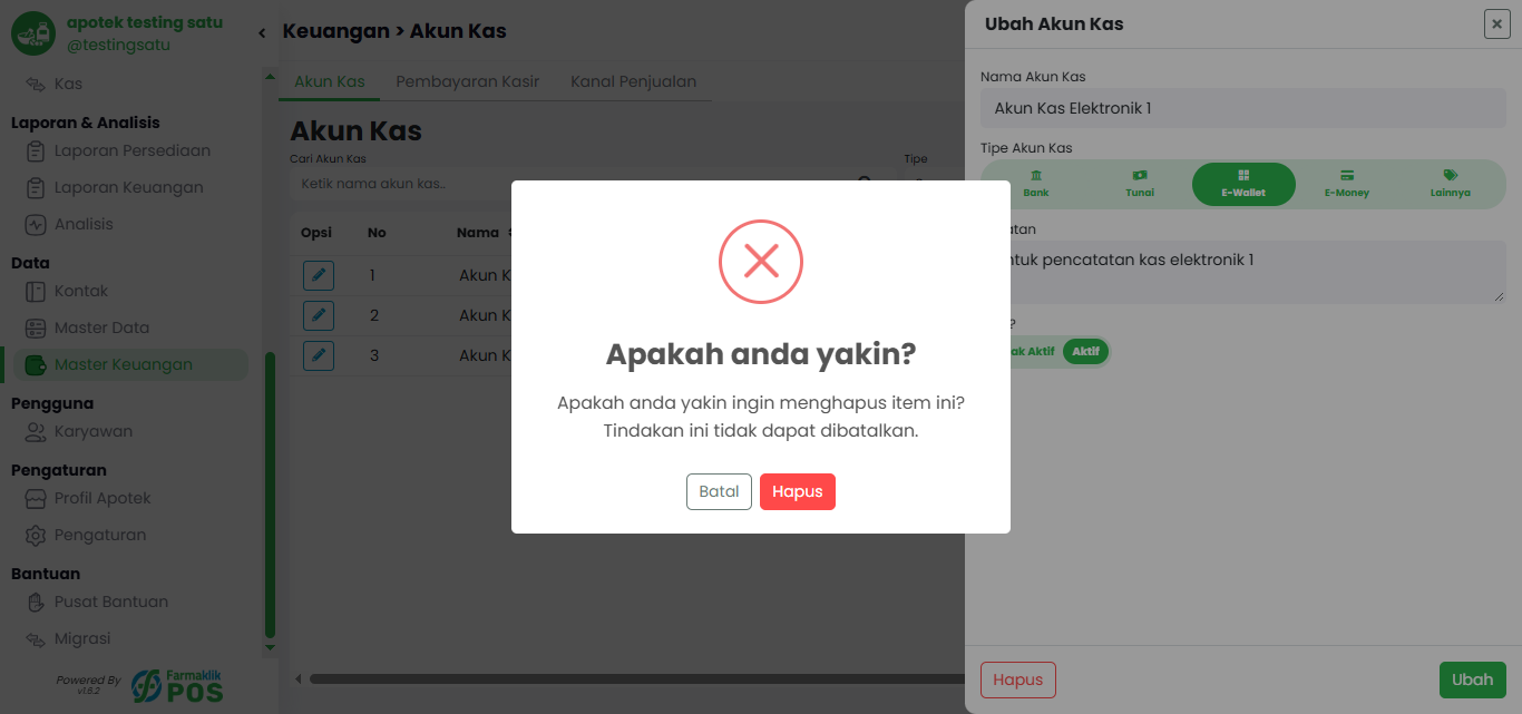 Langkah 3: Konfirmasi Penghapusan