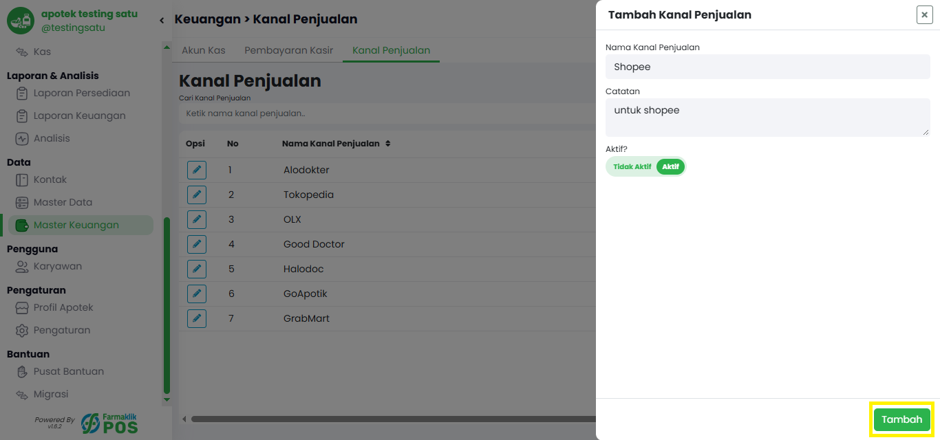 Langkah 2: Isi Form Kanal