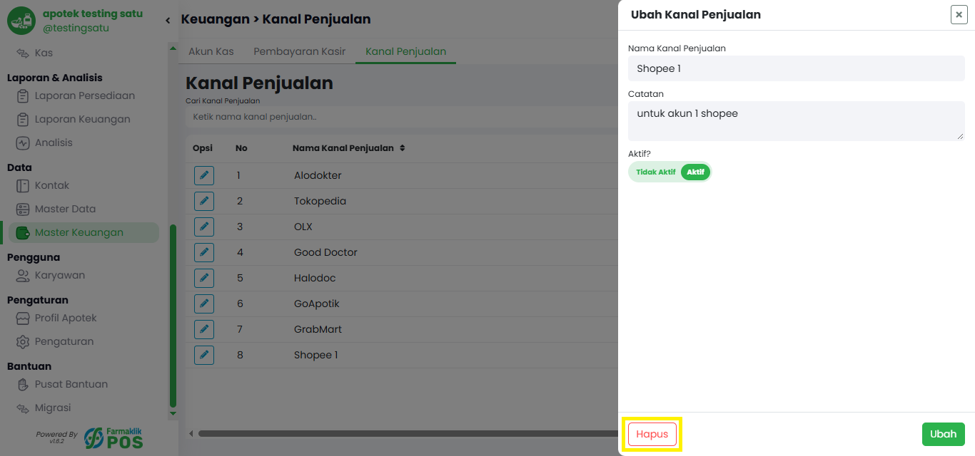 Langkah 2: Klik Tombol Hapus