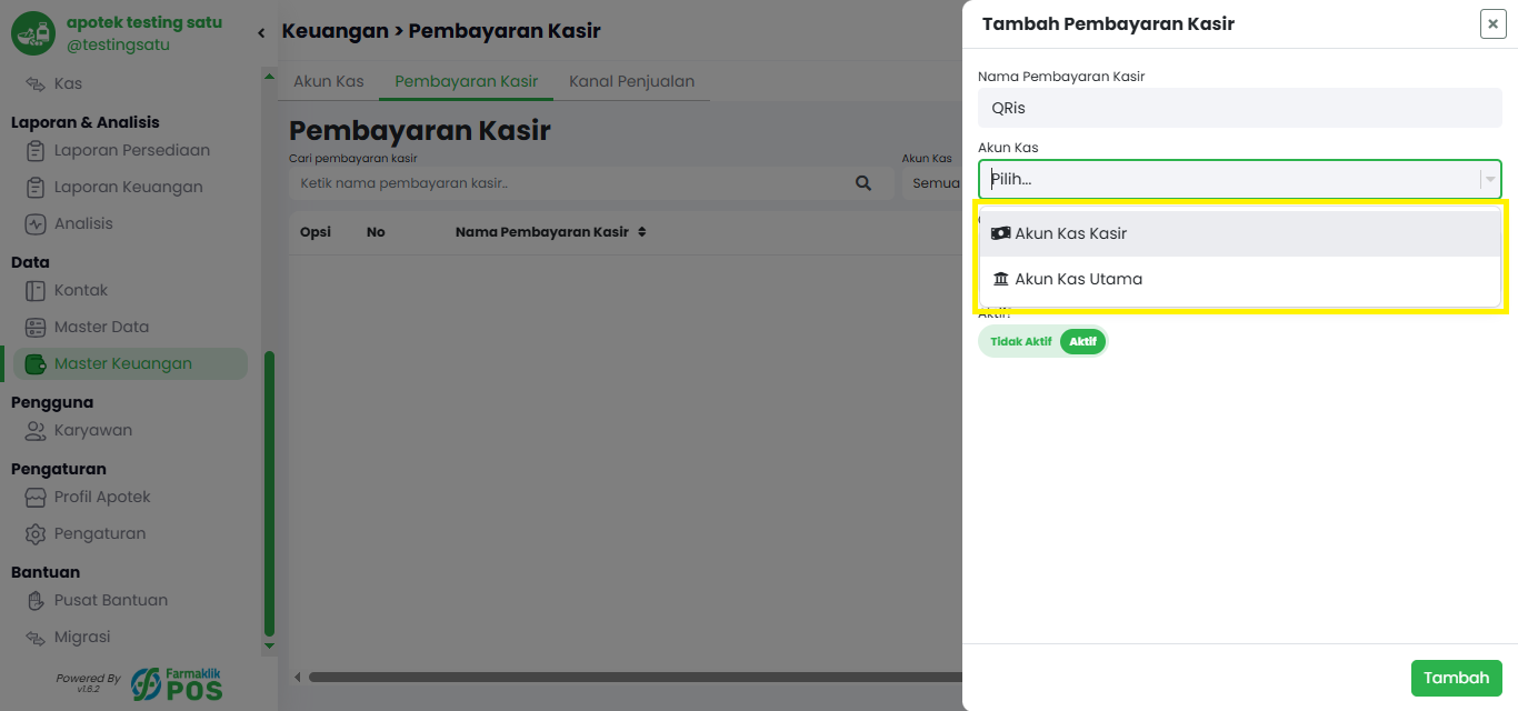 Langkah 2: Isi Form Pembayaran Kasir