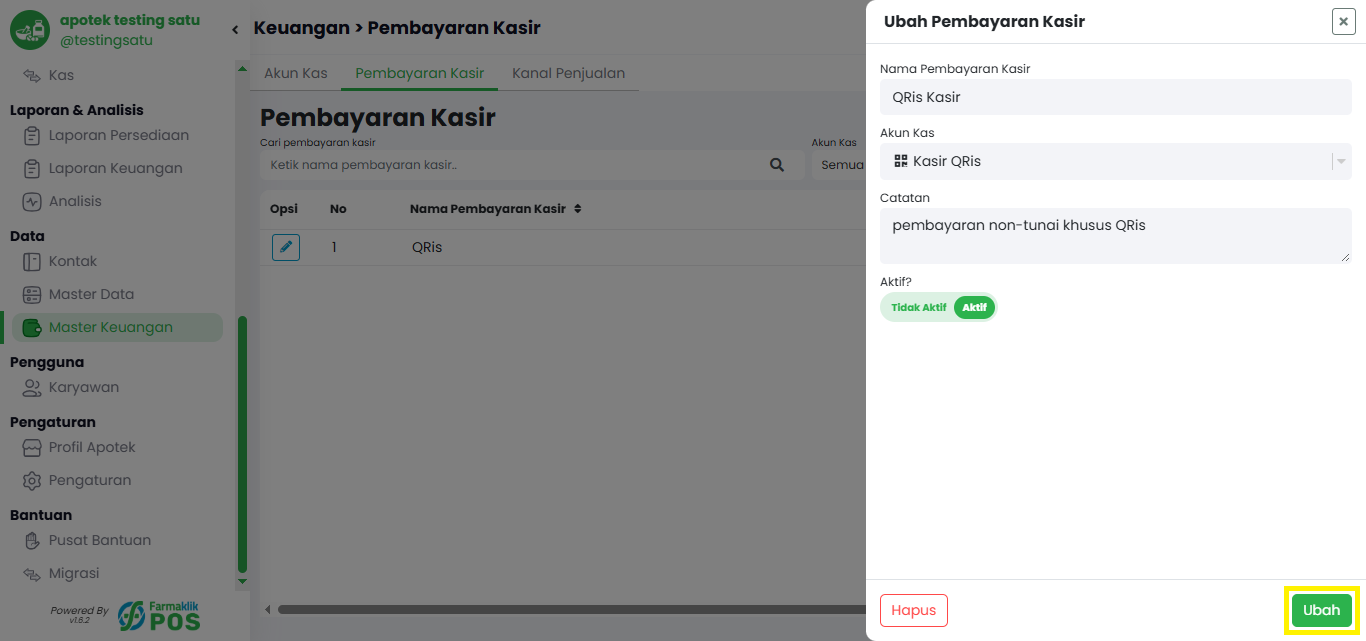 Langkah 2: Isi Form Data Pembayaran Kasir