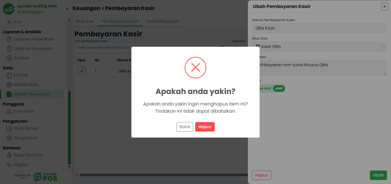 Langkah 3: Konfirmasi Penghapusan