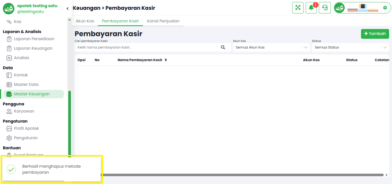 Langkah 4: Konfirmasi Penghapusan Berhasil
