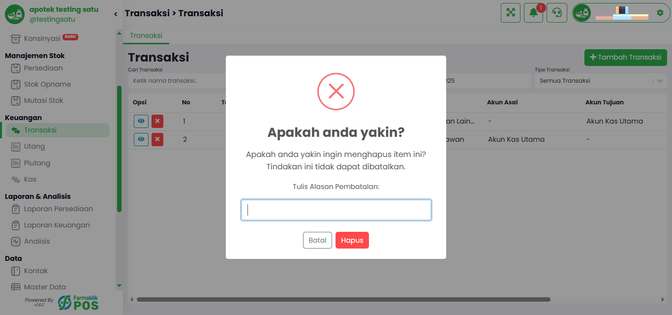 Langkah 2: Konfirmasi Pembatalan