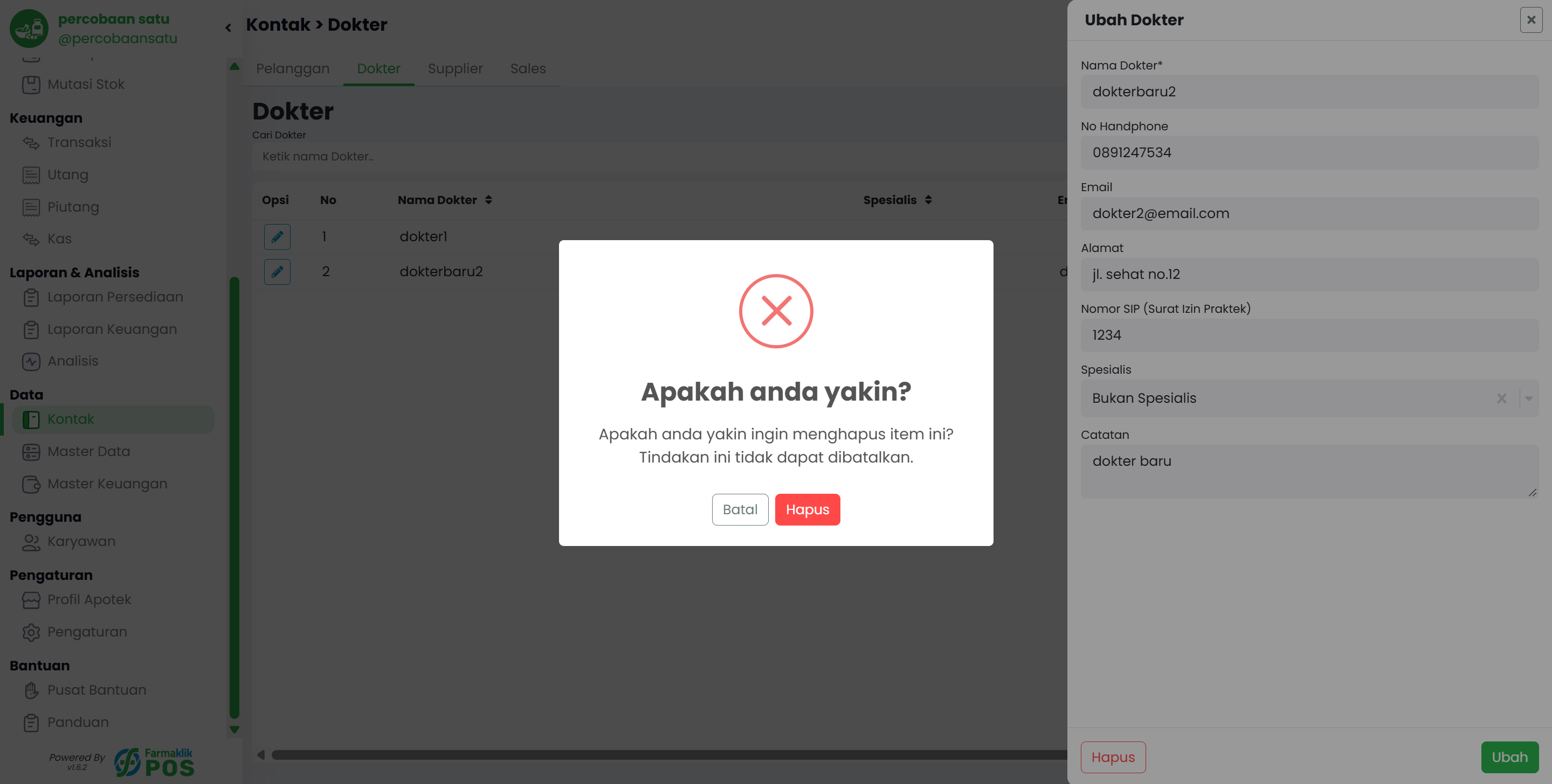 Langkah 3: Konfirmasi Penghapusan