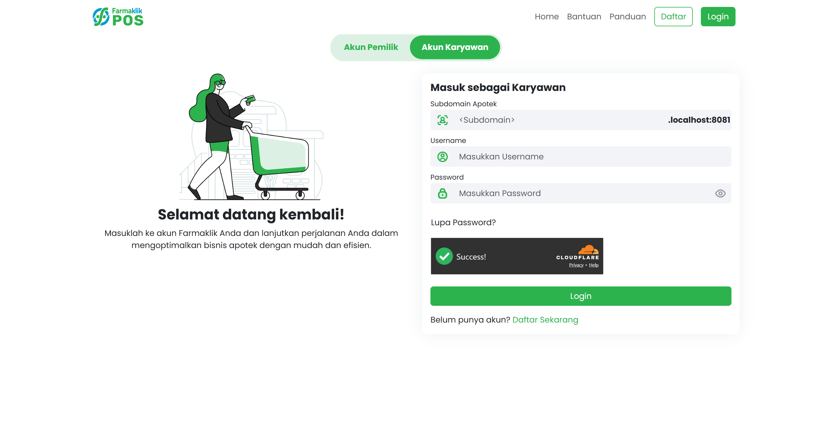 Langkah 1: Masuk ke Website Farmaklik POS