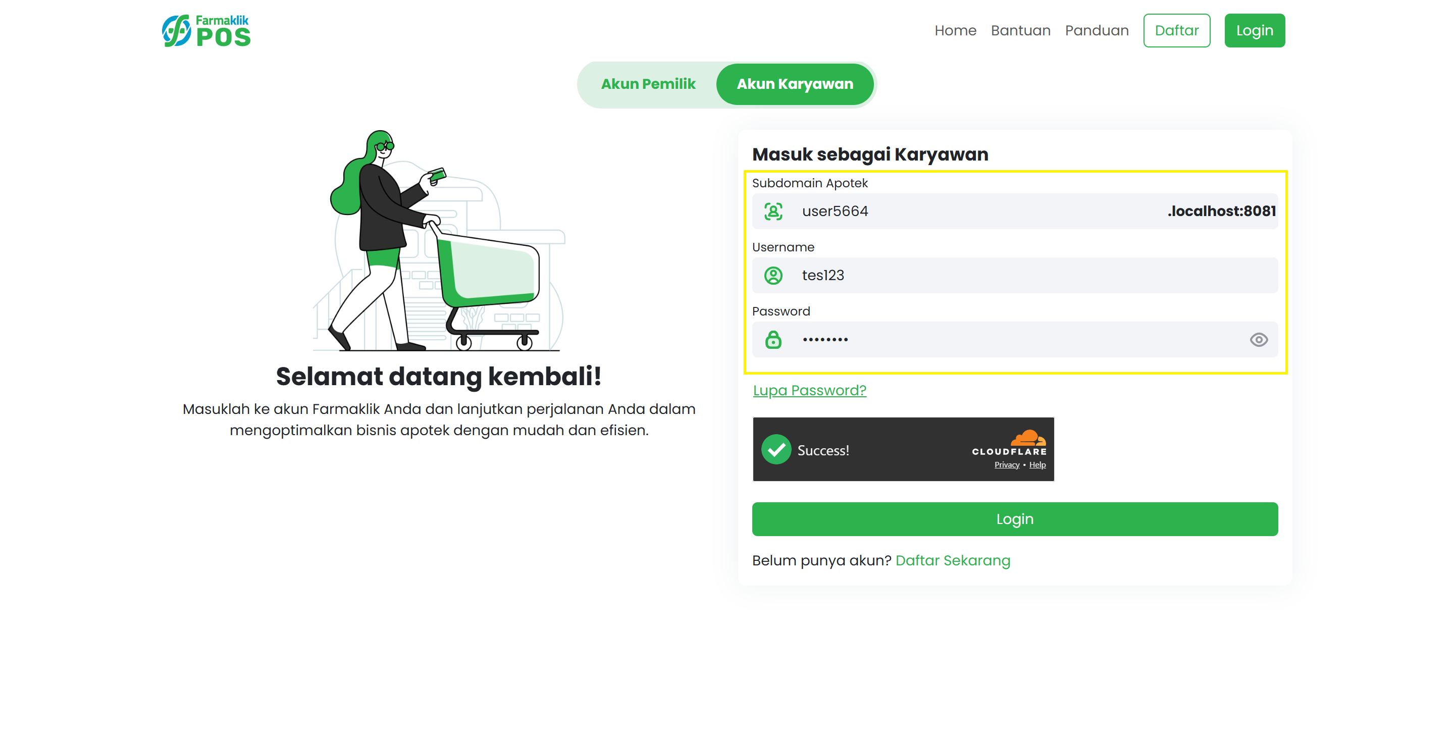 Langkah 1: Isi Subdomain Apotek