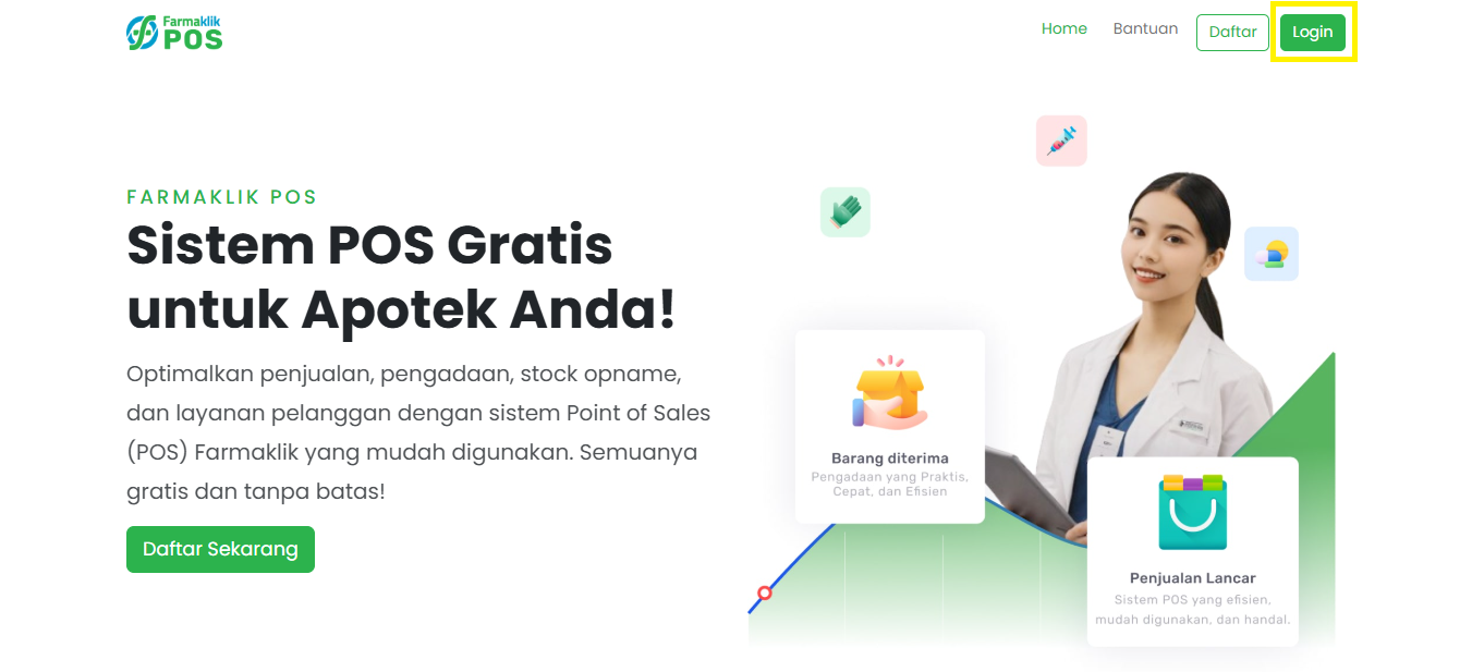 Langkah 1: Masuk ke Website Farmaklik POS