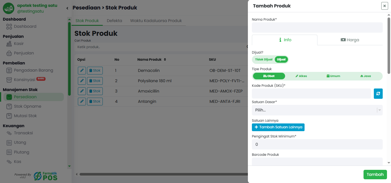 Tambah atau Ubah Produk
