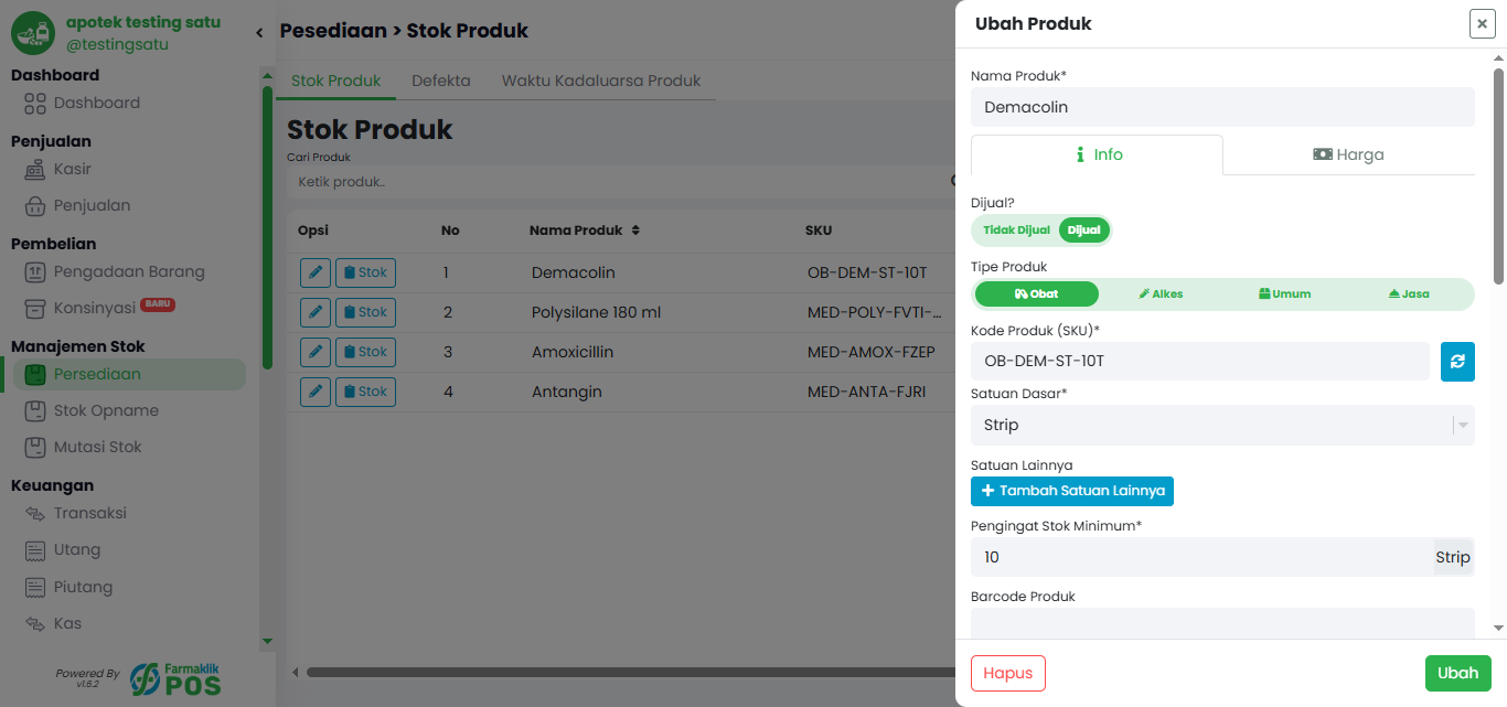 Tambah atau Ubah Produk