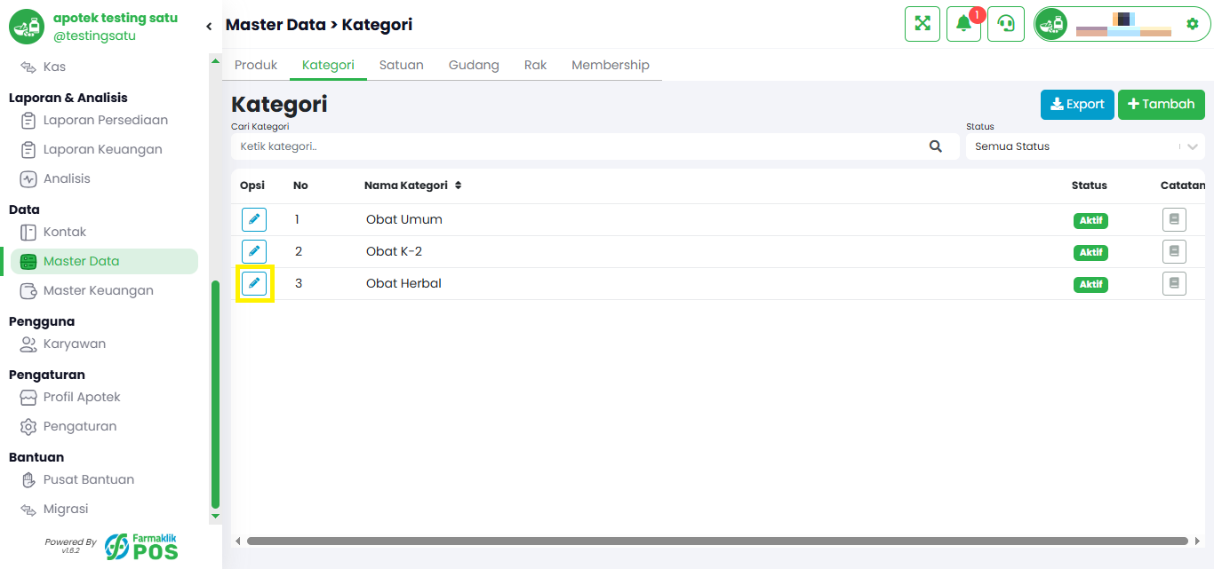 Langkah 1: Pilih Data Kategori