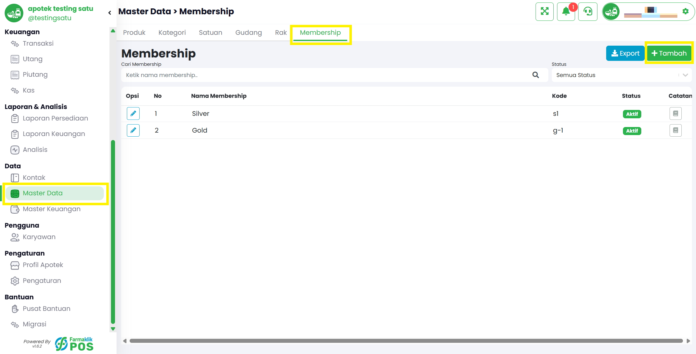 Langkah 1: Tambah Membership