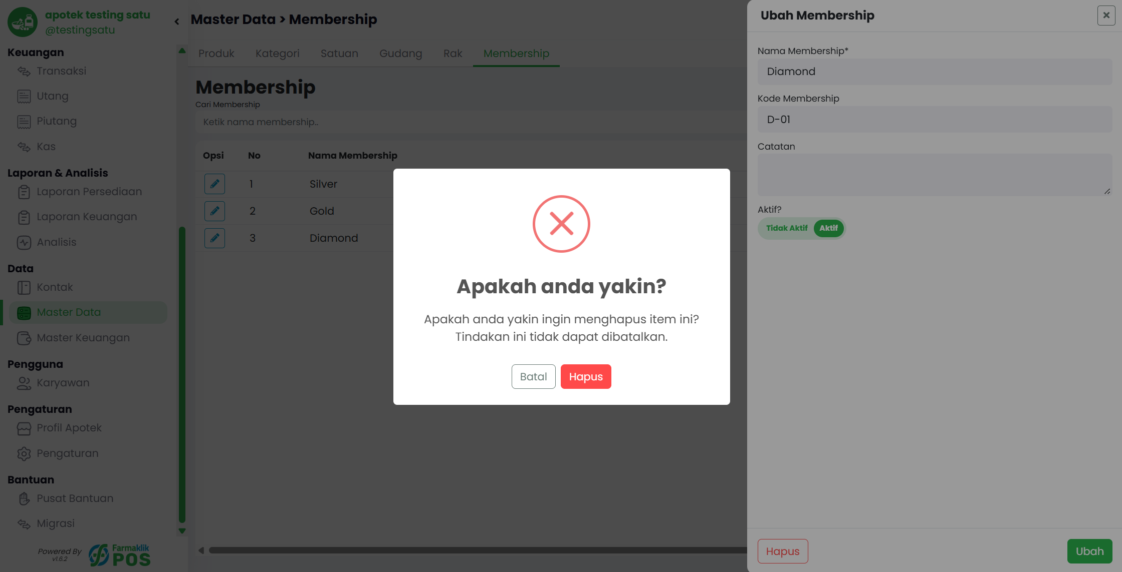 Langkah 3: Konfirmasi Penghapusan