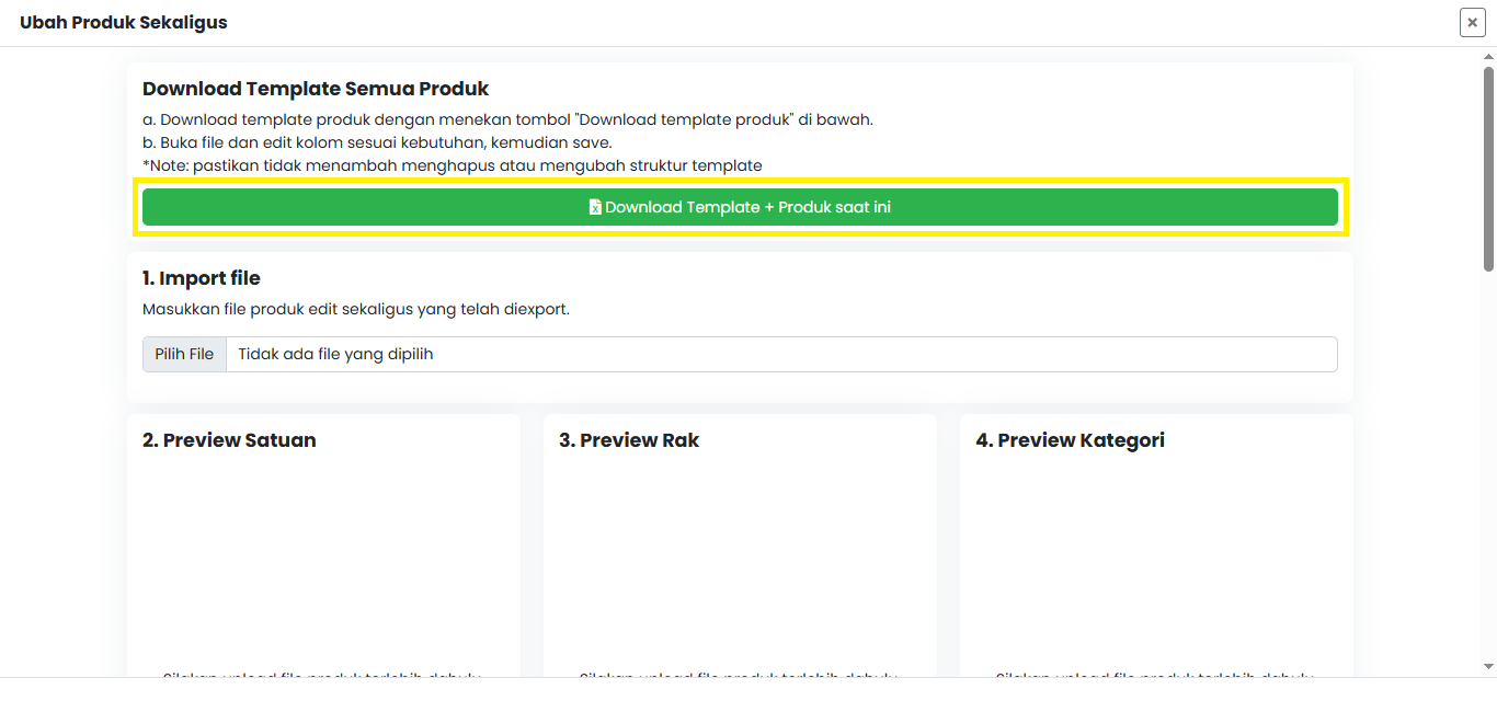 Langkah 2: Download Template Produk