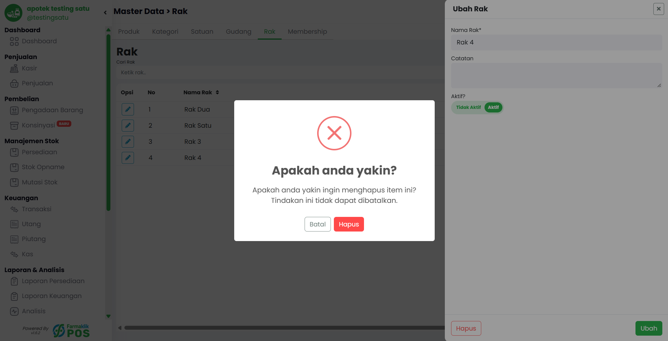 Langkah 3: Konfirmasi Penghapusan