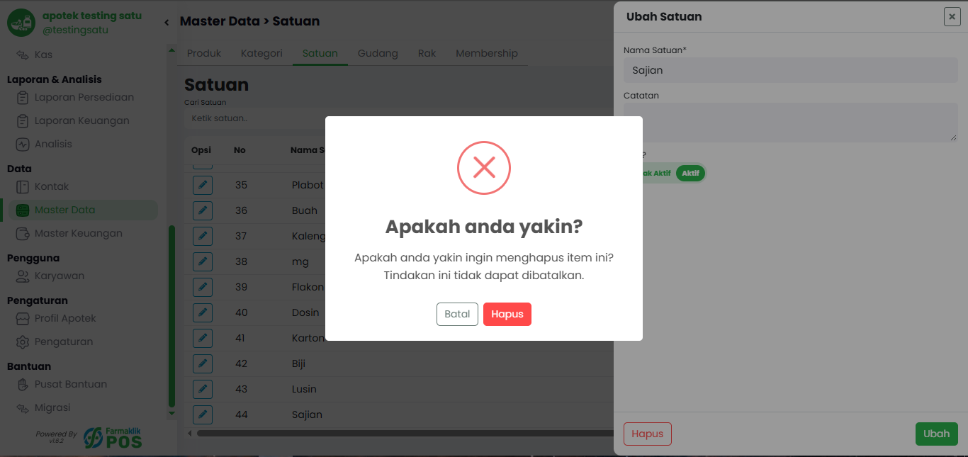 Langkah 3: Konfirmasi Penghapusan