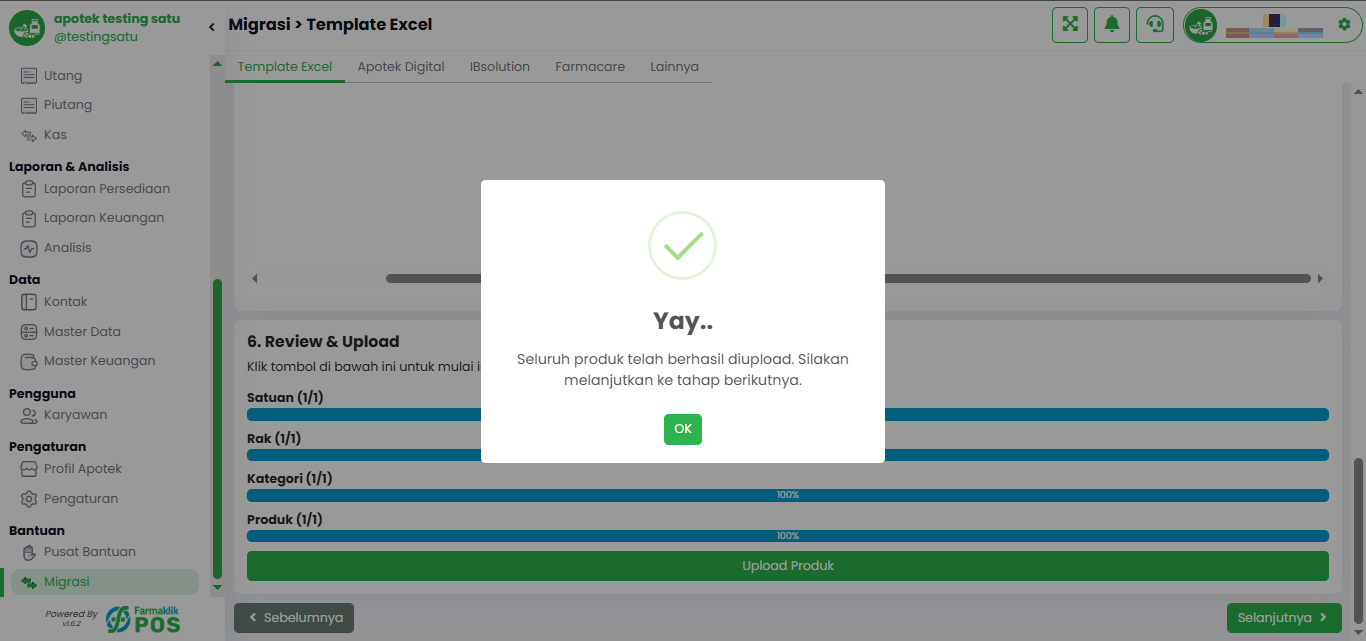 Langkah 6: Konfirmasi Upload Produk