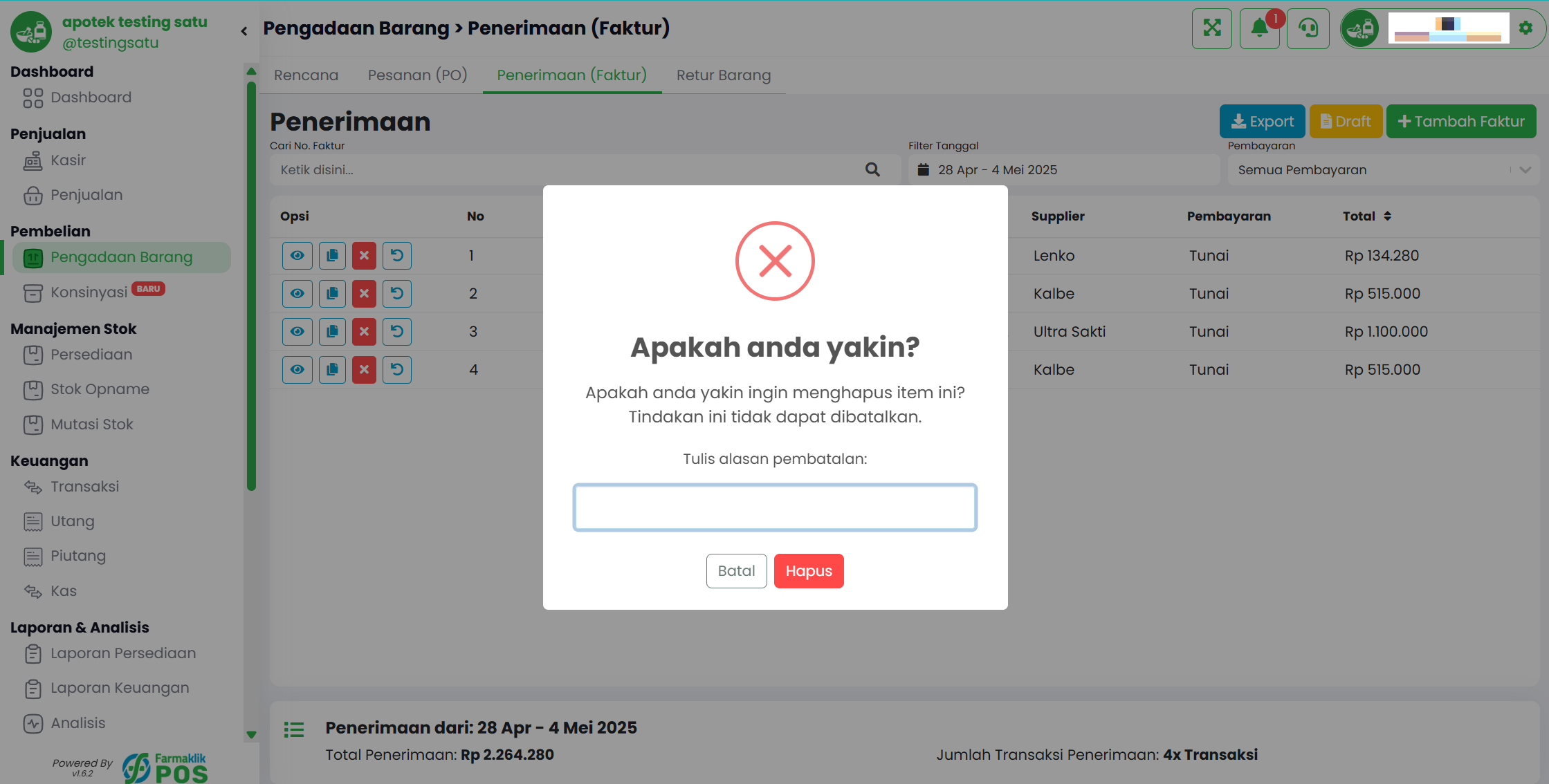 Langkah 2: Konfirmasi Pembatalan