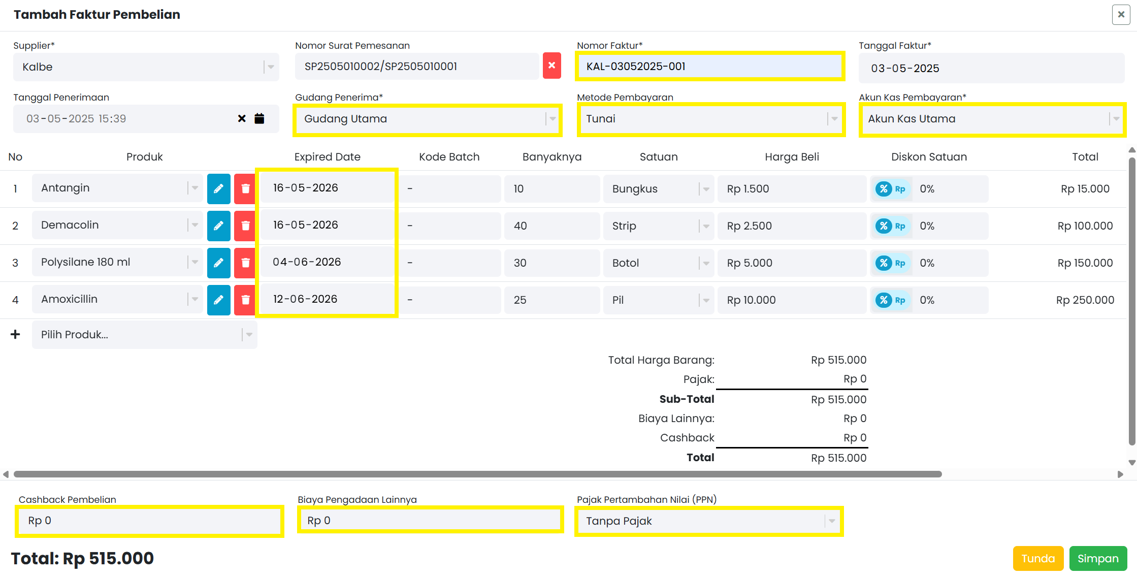 Langkah 5: Lengkapi Detail Data