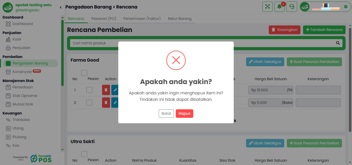 Langkah 2: Konfirmasi Penghapusan