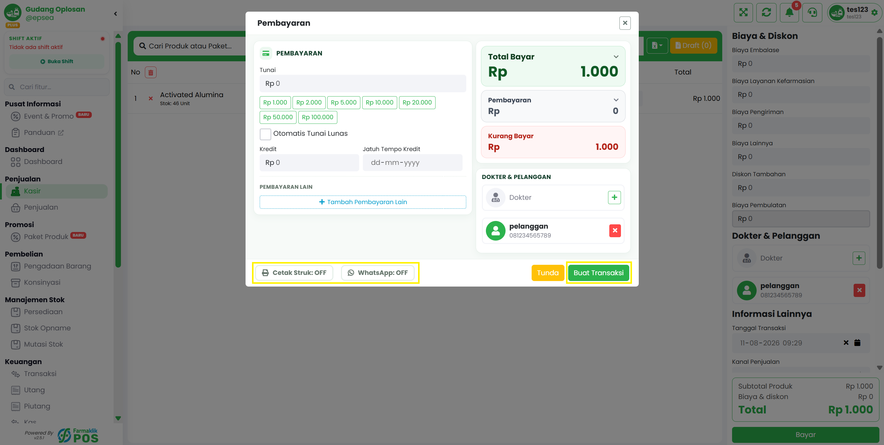 Langkah 1: Buka Form Pembayaran