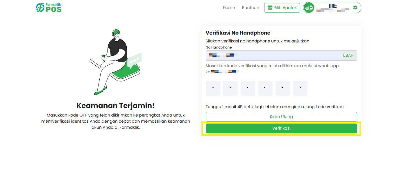 Langkah 5: Verifikasi OTP