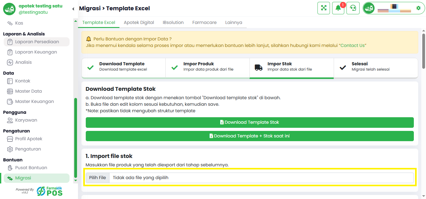Langkah 3: Pilih File untuk Diimpor