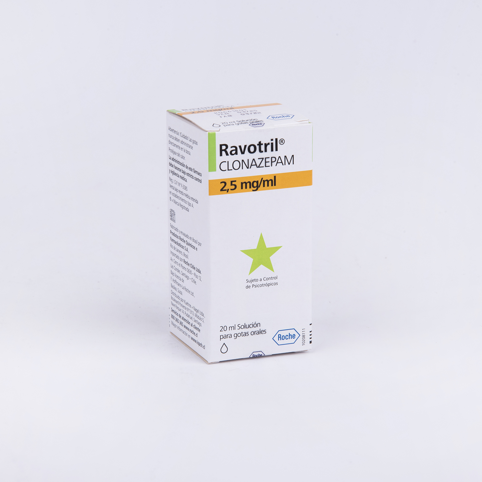 RAVOTRIL GOTAS 20 ML - CLONAZEPAM 2.5 mg/mL