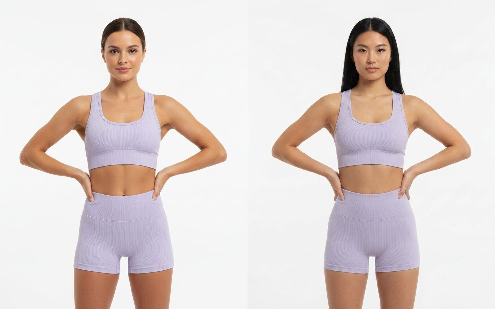 Model Swap result — the same outfit and pose on a different model identity