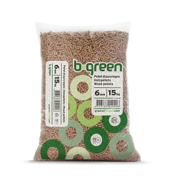 Pellet BGreen ENplus A1 15 kg in conifere