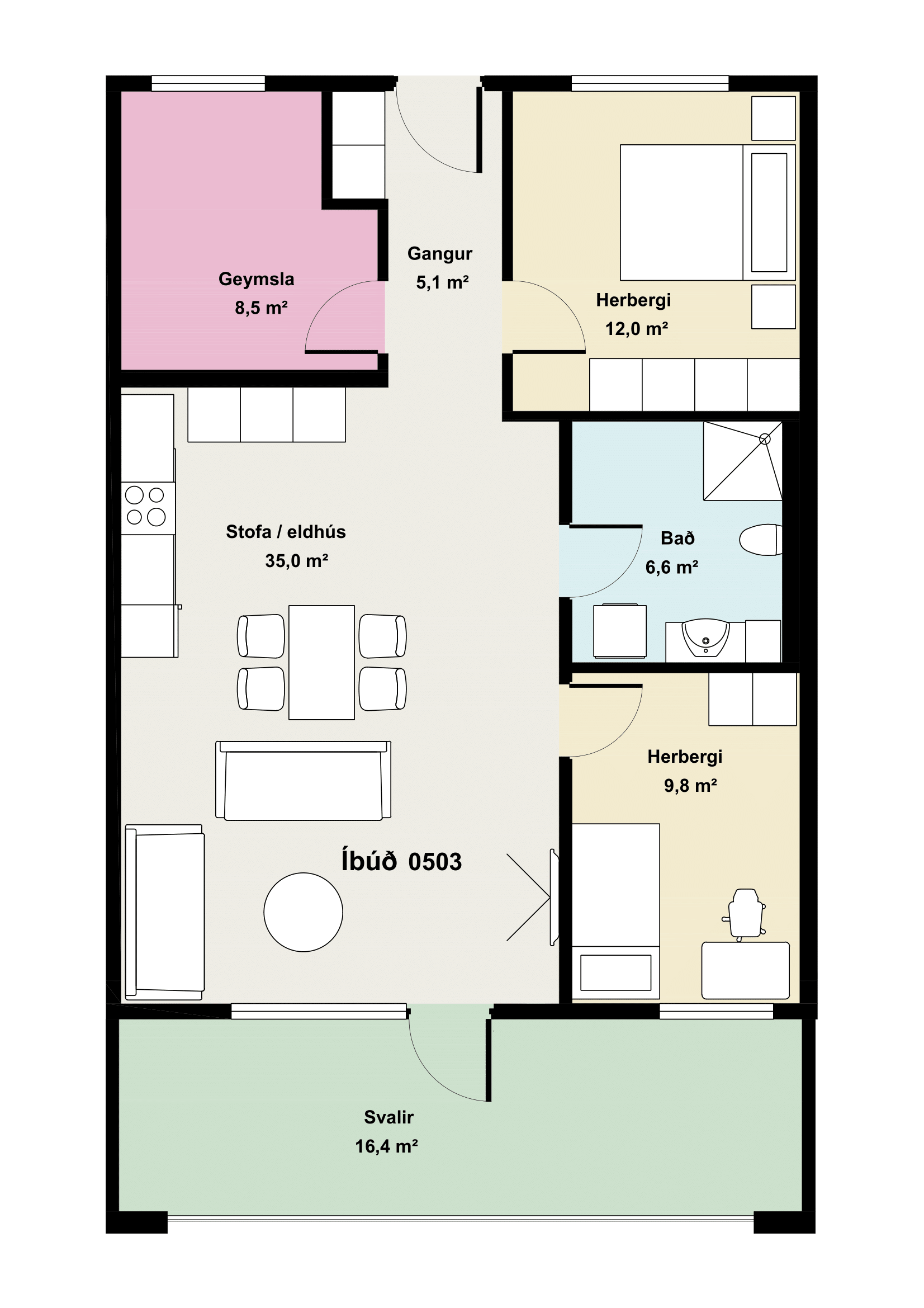 Íbúð 503 - Teikning