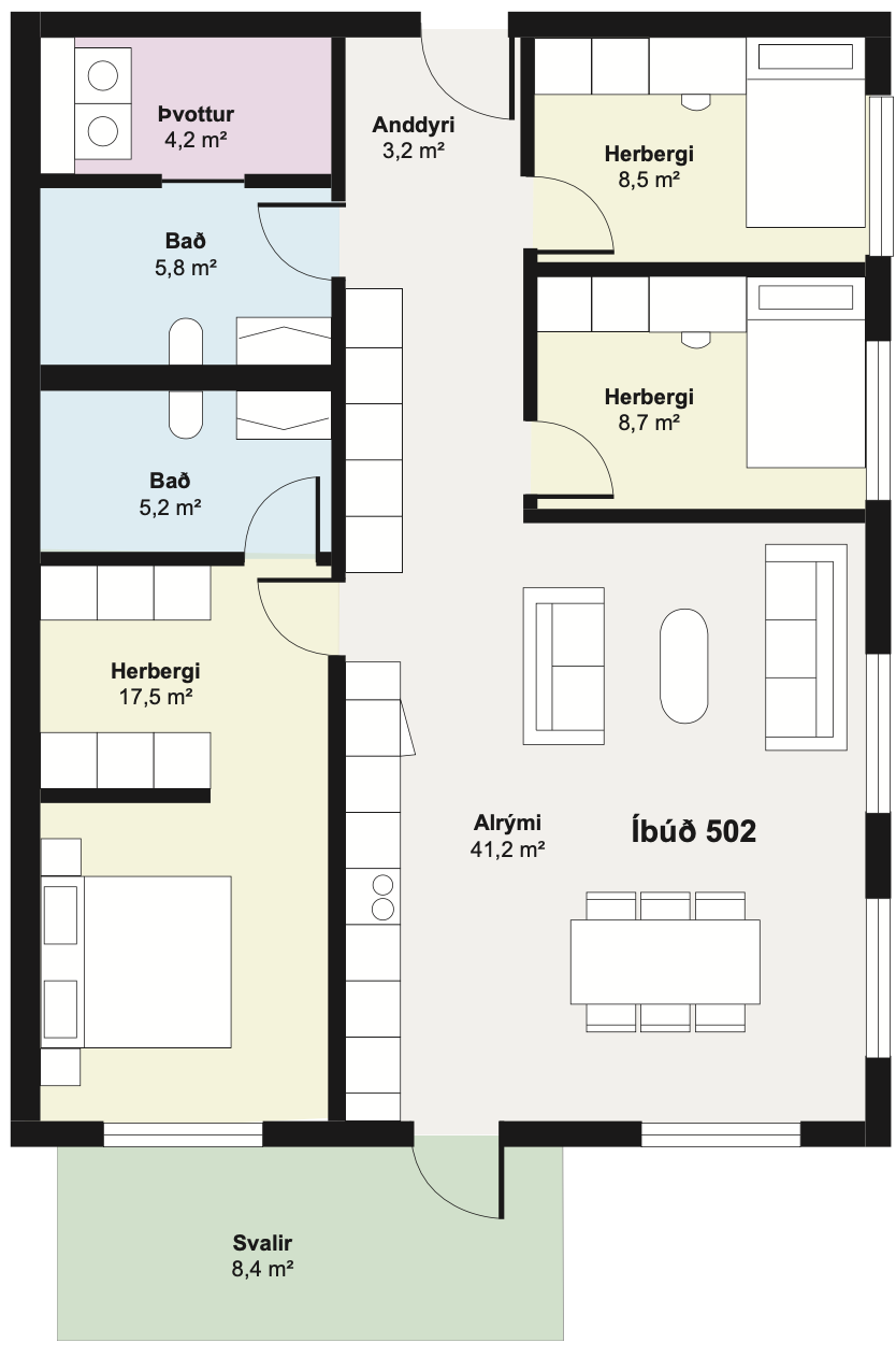 Íbúð 502 - Teikning