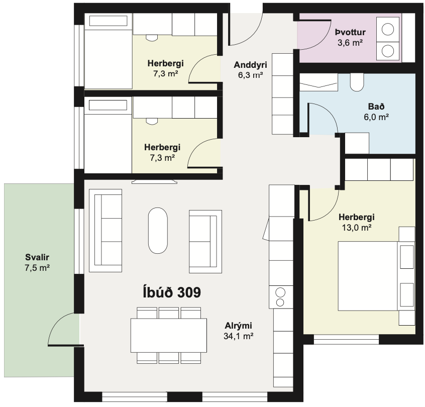 Íbúð 309 - Teikning