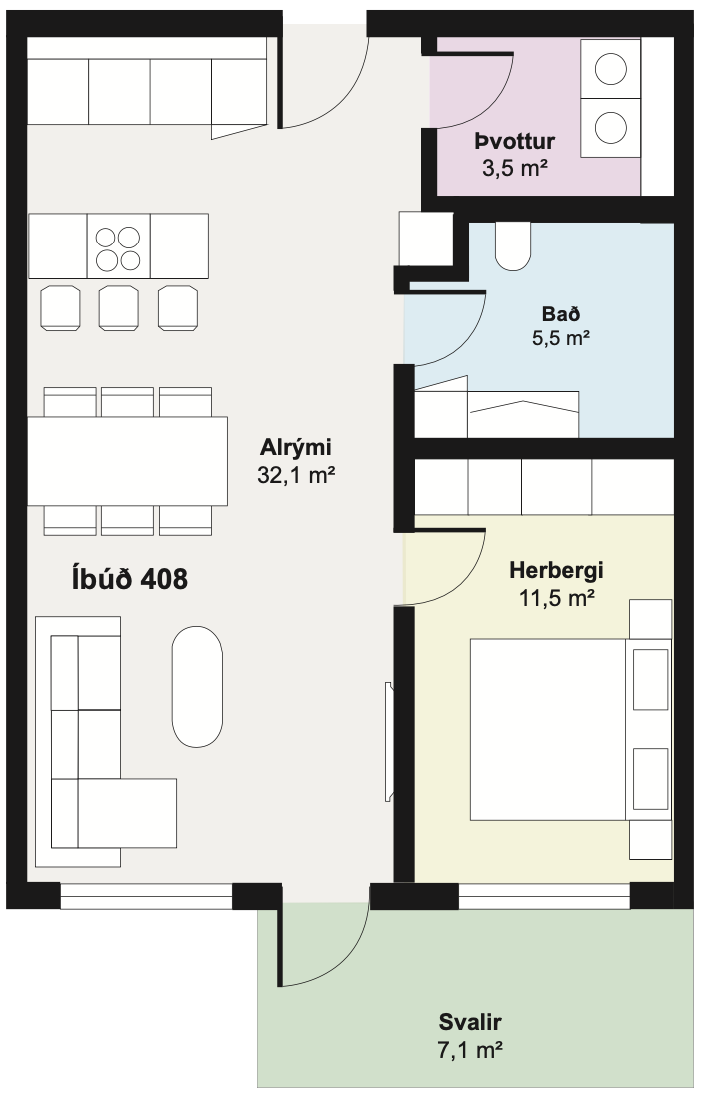 Íbúð 408 - Teikning