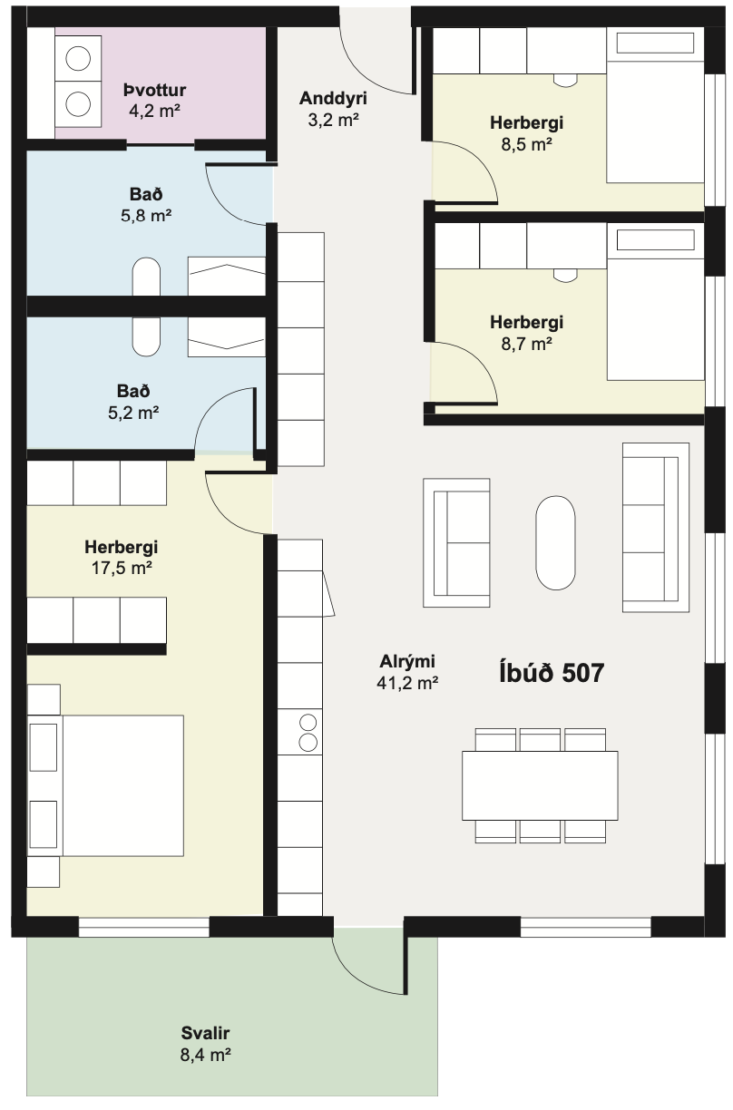 Íbúð 507 - Teikning