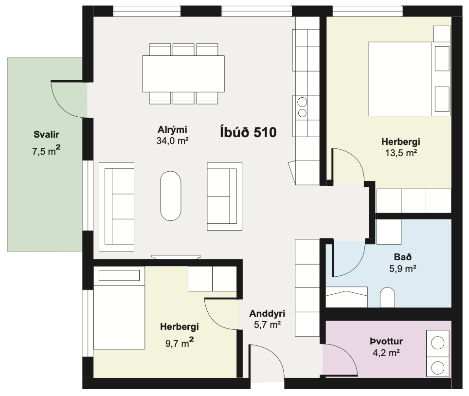 Íbúð 510 - Teikning