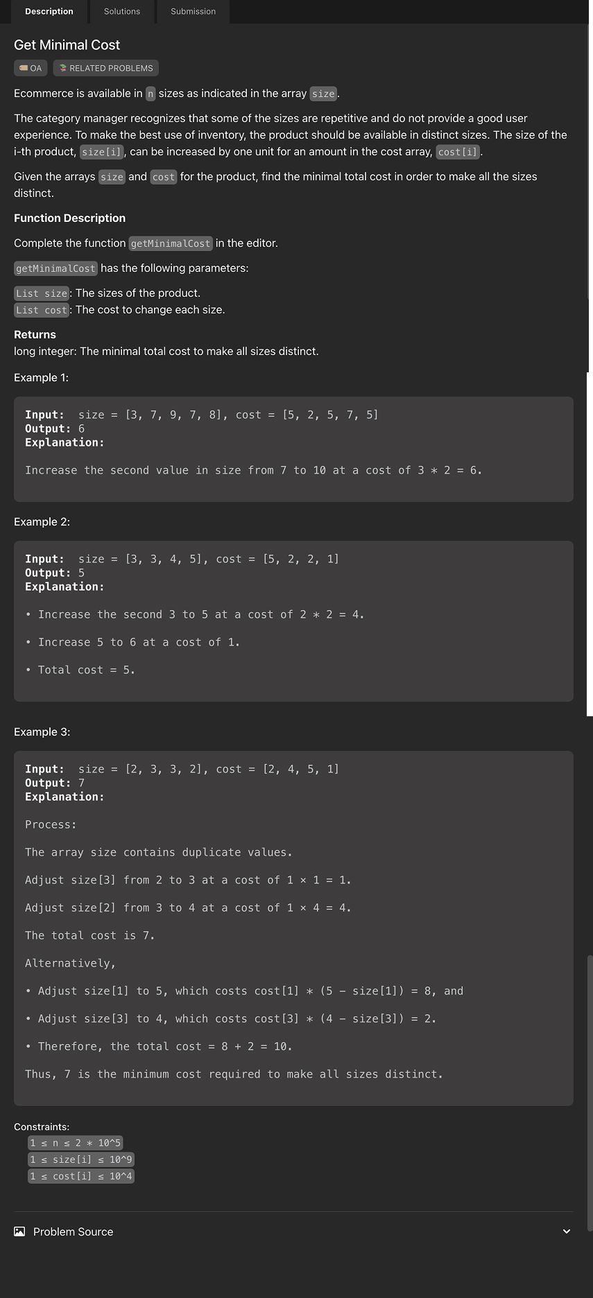 Problem source 1