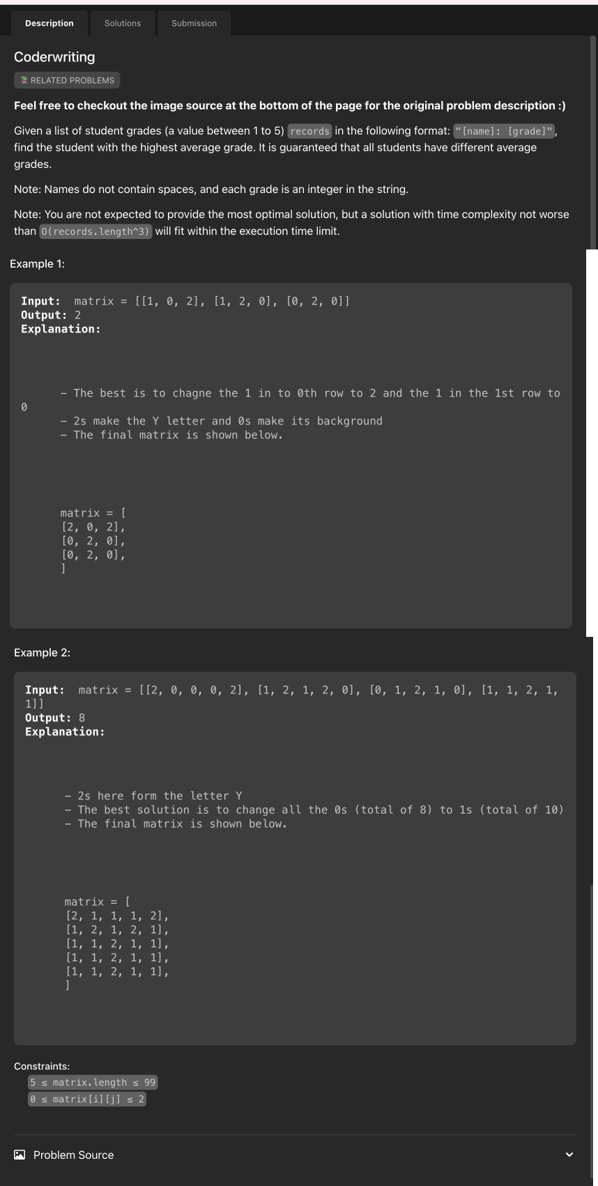 Problem source 1