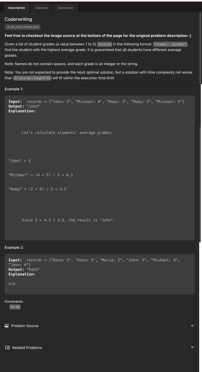 Problem source 2