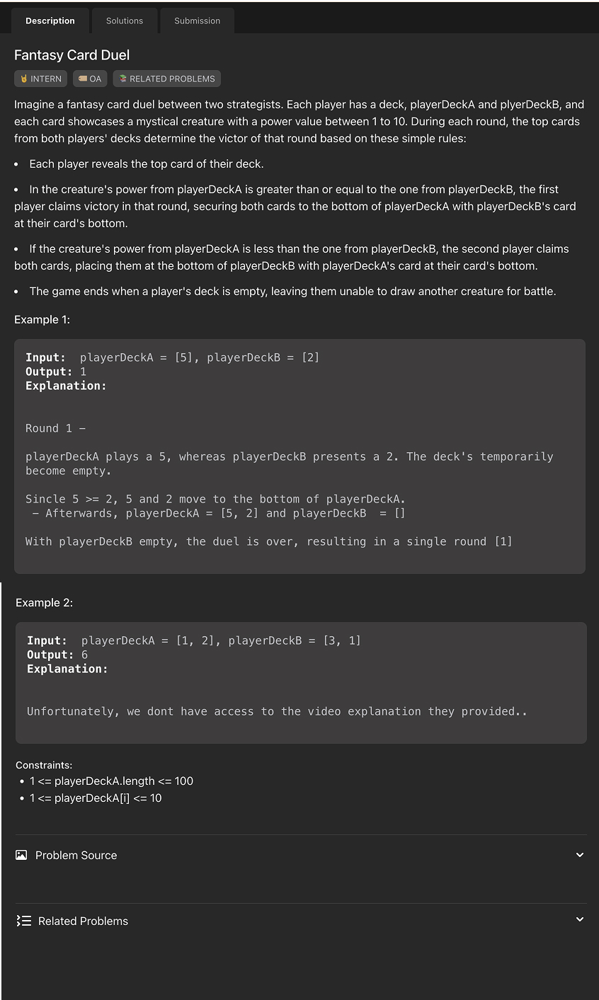 Problem source 1