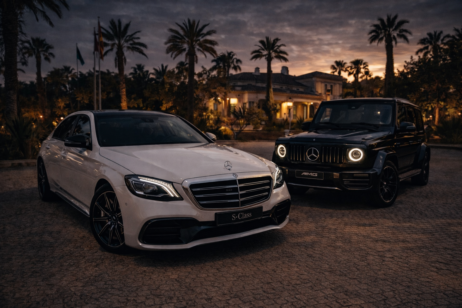 Mercedes-Benz AMG sedan on a Marbella street