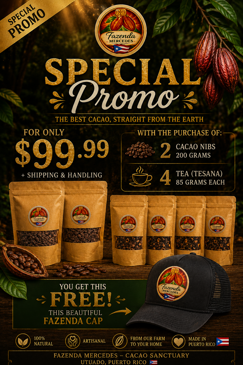 KIT CACAO NIBs + TéSANA