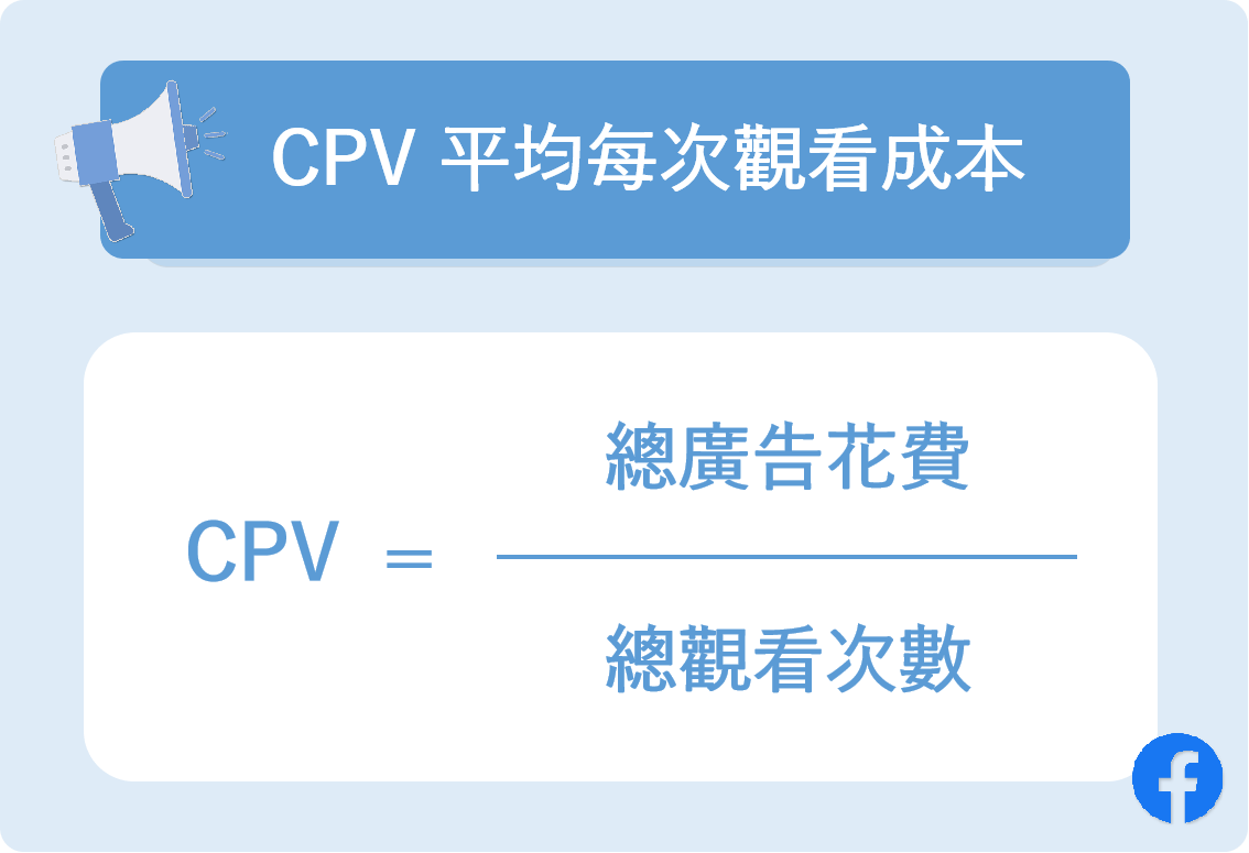 CPV 平均每次觀看成本 ( Cost Per View )