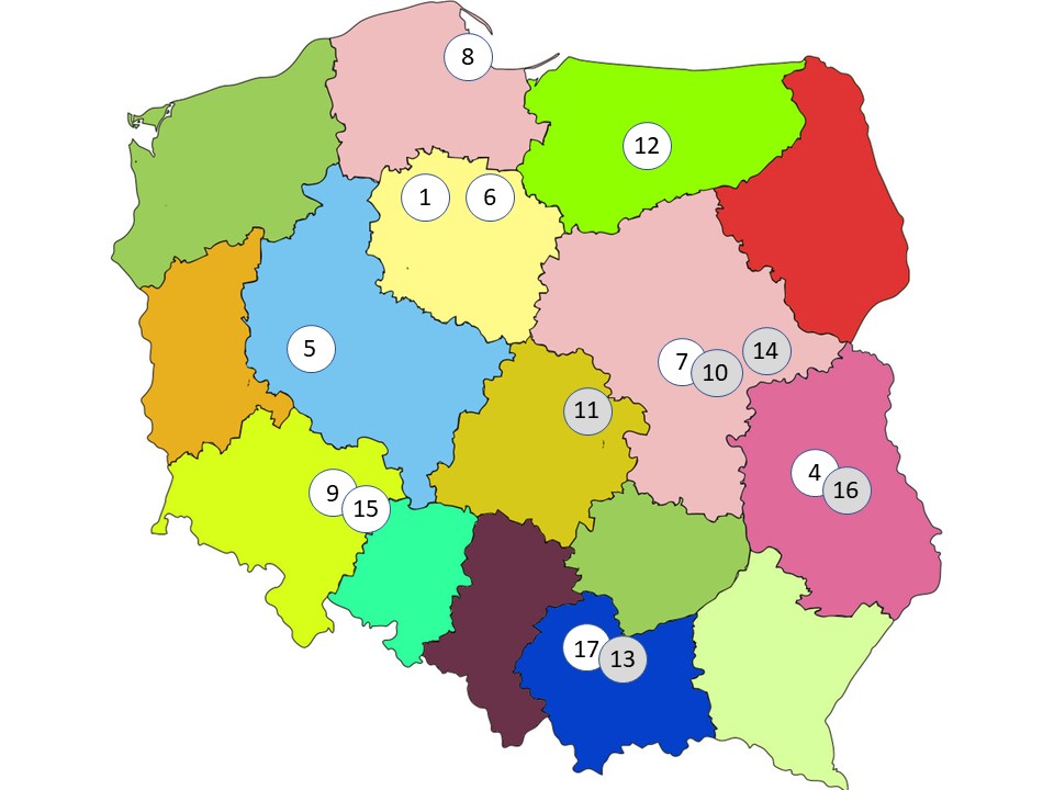 Mapa lokalizacji ośrodków referencyjncych